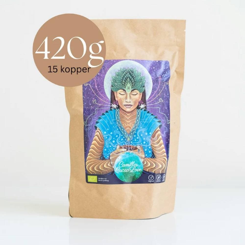 A 420 g bag of ceremonial cacao